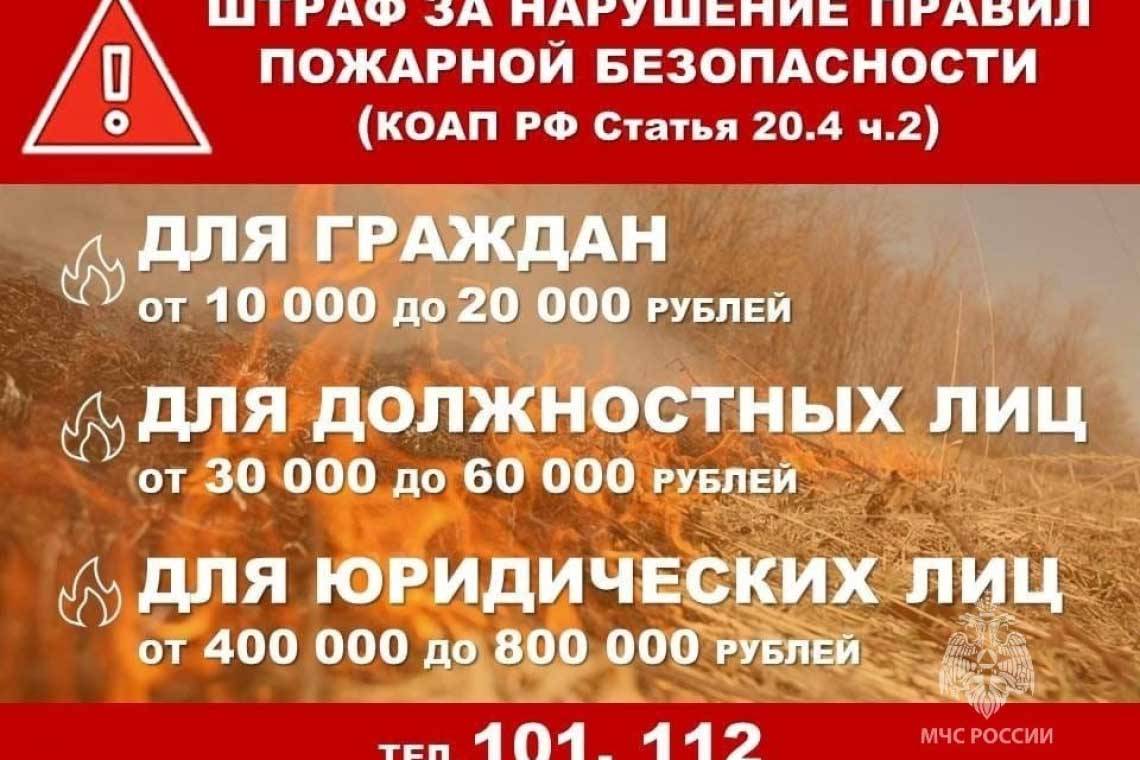 Нарушителям противопожарного режима грозит штраф